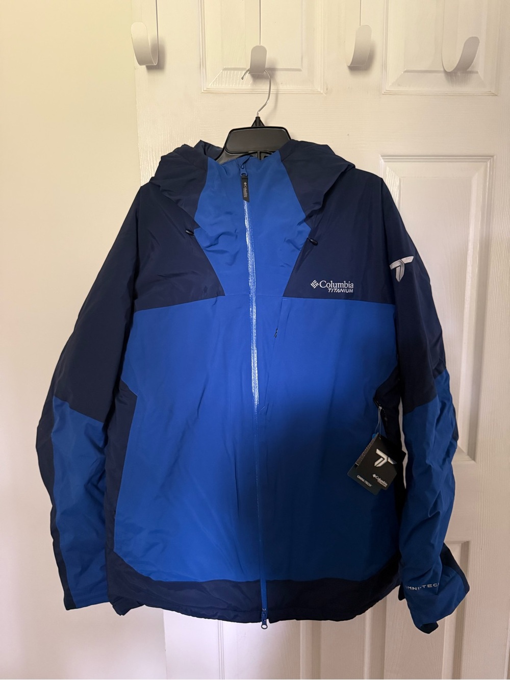 Columbia Blue and Navy Men's Waterproof Jacket